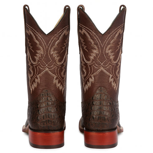 Botas Cuadrada de Cocodrilo Caiman Lomo Gasso