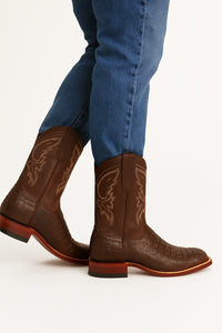 Botas Cuadrada de Cocodrilo Caiman Lomo Gasso