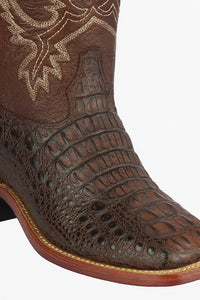 Botas Cuadrada de Cocodrilo Caiman Lomo Gasso