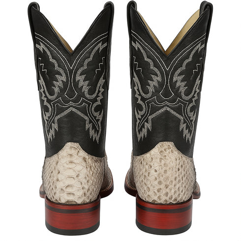 Botas de Piton Original Horma Ranchera Cuadrada Ancha Suela TPU