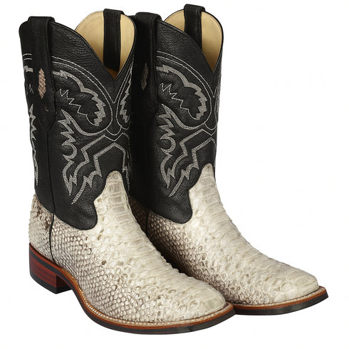 Botas de Piton Original Horma Ranchera Cuadrada Ancha Suela TPU