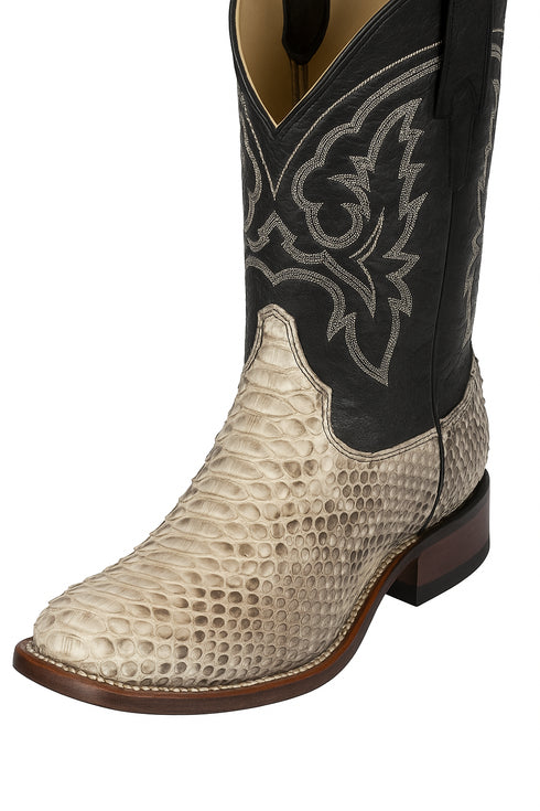 Botas de Piton Original Horma Ranchera Cuadrada Ancha Suela TPU