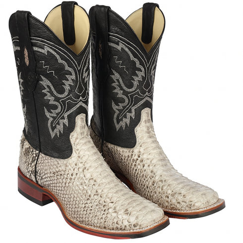 Botas de Piton Original Horma Ranchera Cuadrada Ancha Suela TPU