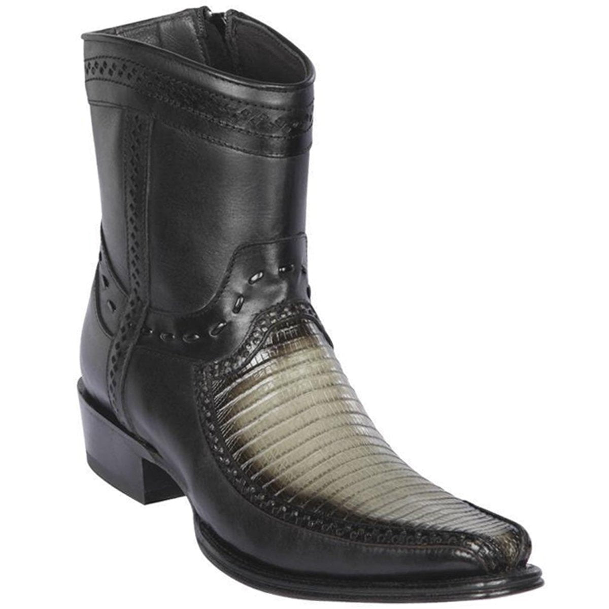 Botas Cortas de Armadillo con Venado Original Punta Dubai Color Vino Difuminado - Wild West Boots