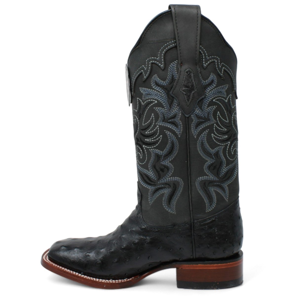 Botas de Avestruz Original Punta Oval Color Gris - Los Altos Boots