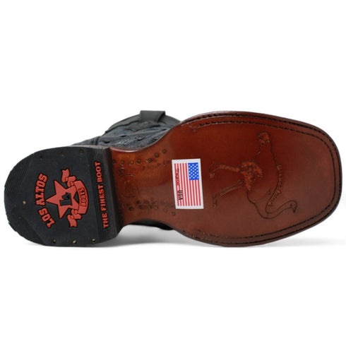 Botas de Avestruz Original en Punta Cuadrada para Dama LAB-3220305