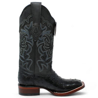 Botas de Avestruz Original en Punta Cuadrada para Dama LAB-3220305