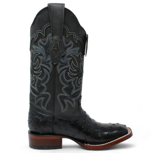 Botas de Avestruz Original en Punta Cuadrada para Dama LAB-3220305