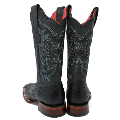 Botas de Avestruz Original en Punta Cuadrada para Dama LAB-3220305