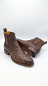 Botas de Avestruz Para Hombre Western Boots – Men’s Brown Ostrich Style Leather Chelsea Cowboy Ankle Boots