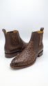Botas de Avestruz Para Hombre Western Boots – Men’s Brown Ostrich Style Leather Chelsea Cowboy Ankle Boots