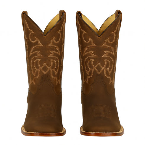 Botas de Cuero Gamuza Original Horma Cuadrada