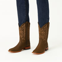 Botas de Cuero Gamuza Original Horma Cuadrada