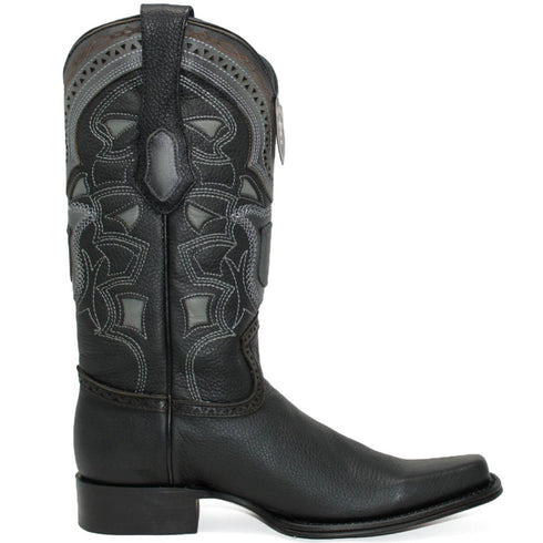 Botas de Cuero Grisly Original Horma Europea Cuadrada Negro LAB-762705