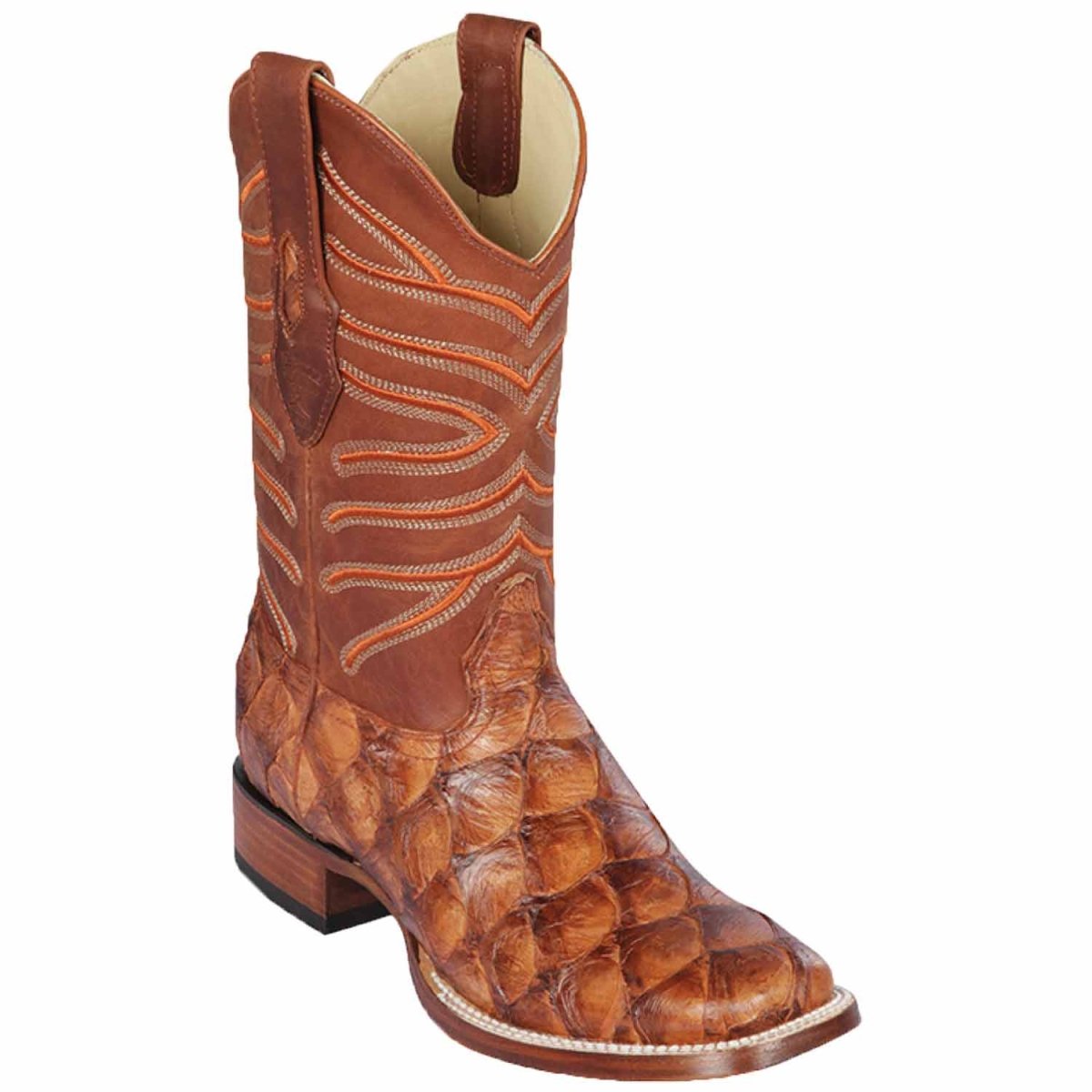Botas de Pirarucu Original Punta Amplia Cuadrada Color Ginger Brandy - Tanner Mark Boots main image 1