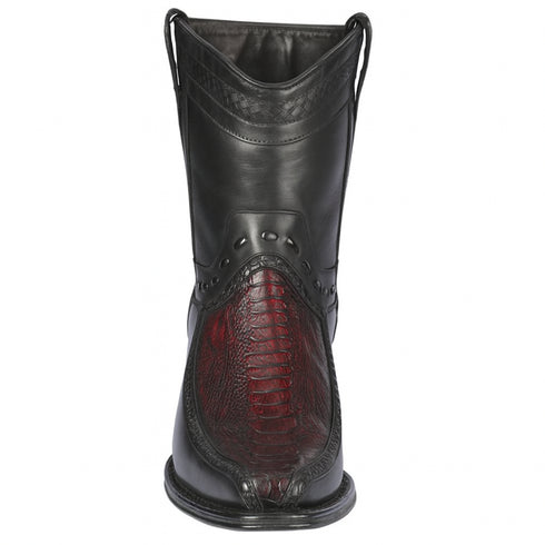 Botin Avestruz Pata con Venado Punta Europea LAB-76BF0518