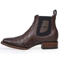 Botin Vaquero de Avestruz Original Horma Cuadrada LAB-82BV0359