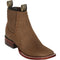 Botines Charros de Cuero Original Punta Cuadrada para Mujer Color Taupe 32B6261