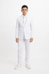 Boys Perry Ellis 2 Button Vested Wedding Suit in White