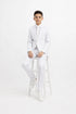 Boys Perry Ellis 2 Button Vested Wedding Suit in White