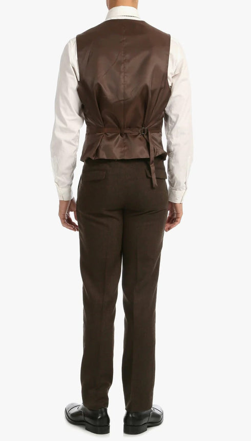 1920's Men's Clothing - Tweed Suit - Herringbone 1920s Mens Suit - Vintage Cognac Suit