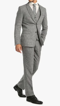 1920's Men's Clothing - Tweed Suit - Herringbone 1920s Mens Suit - Vintage Grey Tweed Suit