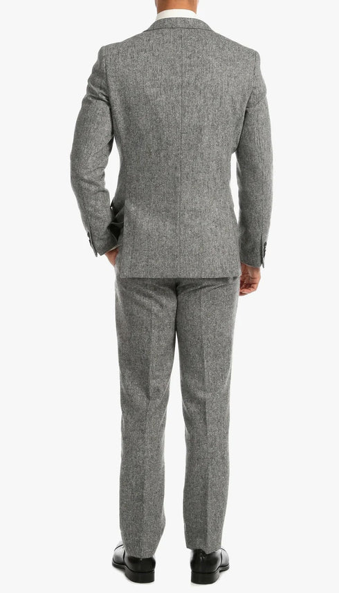 1920's Men's Clothing - Tweed Suit - Herringbone 1920s Mens Suit - Vintage Grey Tweed Suit