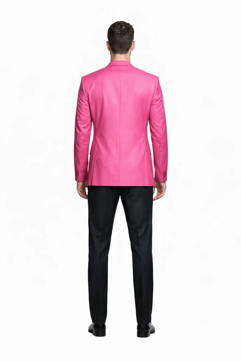Brand New Solid Men'S Dress Fashion Cheap Priced Designer Fashion Dress Casual Blazer For Men On Sale Fuchsia ~ Hot Pink Men's Blazer