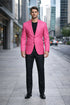 Brand New Solid Men'S Dress Fashion Cheap Priced Designer Fashion Dress Casual Blazer For Men On Sale Fuchsia ~ Hot Pink Men's Blazer