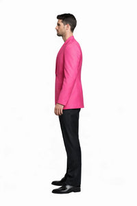 Brand New Solid Men'S Dress Fashion Cheap Priced Designer Fashion Dress Casual Blazer For Men On Sale Fuchsia ~ Hot Pink Men's Blazer