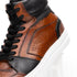 Zelli Bravo Burnished Calfskin High Top Dress Sneaker in Brown