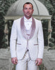Statement Men's Ivory Velvet Shawl Lapel Tuxedo with Velvet