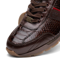 Marco Di Milano Brescia Yellow Brown Python & Calfskin Sneakers