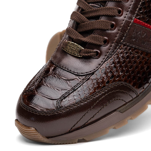 Marco Di Milano Brescia Yellow Brown Python & Calfskin Sneakers