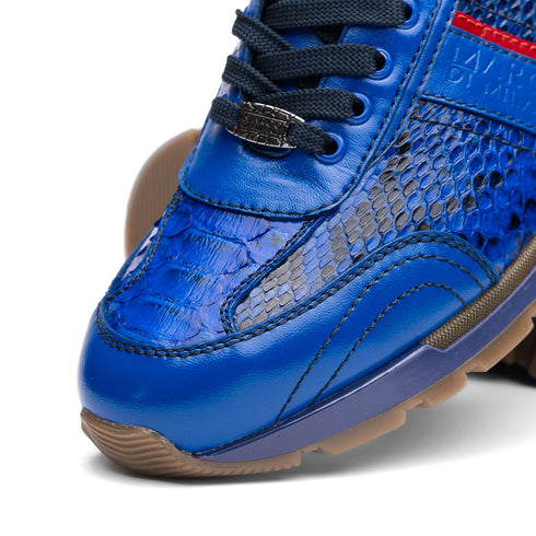Marco Di Milano Brescia Electric Blue Python & Calfskin Sneakers
