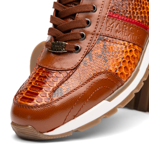 Marco Di Milano Brescia Honey Python & Calfskin Sneakers