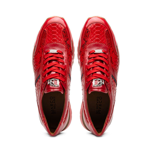 Marco Di Milano Brescia Red Python & Calfskin Sneakers