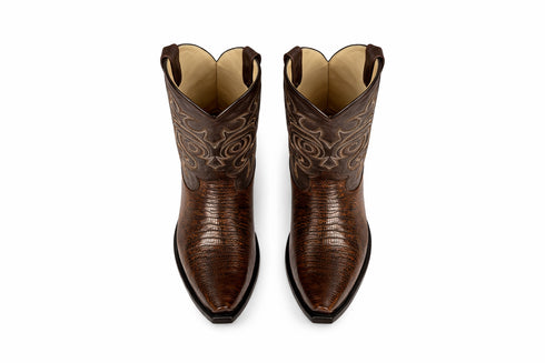 Brown Lizard Boots Snip Toe