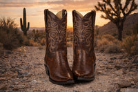 Brown Lizard Boots Snip Toe