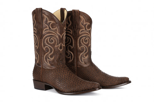 Brown Snakeskin Western Boots
