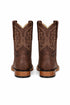 Brown Square Toe Smooth Ostrich Cowboy Boots