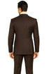 Brown One Button 3 Piece Suit by Rossiman