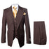 Brown One Button 3 Piece Suit by Rossiman