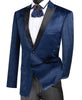 (XL) Slim Fit Navy Velvet Jacket