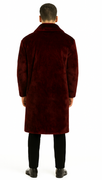 Burgundy Faux Fur Coat