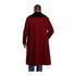 Burgundy Overcoat ~ Long Men's Dress Topcoat - Winter Coat With Fur Collar