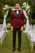 Burgundy Velvet Double Breasted Tuxedo Jacket – Wedding & Prom