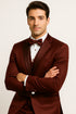 Regal Satin Burgundy Tux – Wedding & Prom