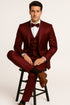 Regal Satin Burgundy Tux – Wedding & Prom