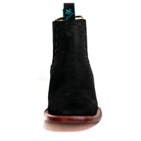 Los Altos Women's Boot Wide Square Toe Nobuck Black Leather Sole - Nobuck Black